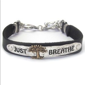 3/$30 Inspiration leather bracelet - just breathe